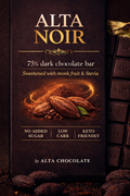 Alta Noir 75%  Dark Chocolate Bar
